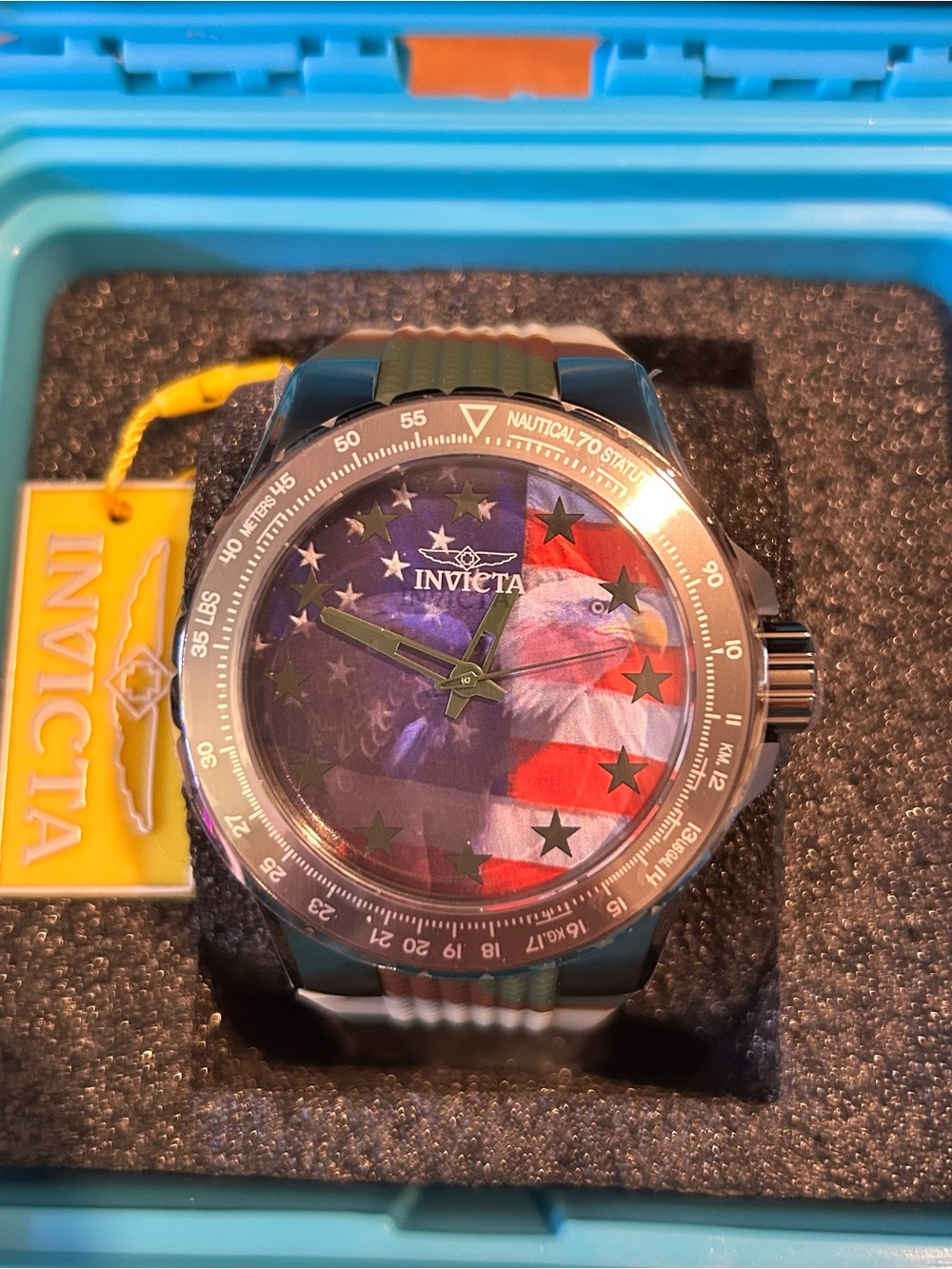 🇺🇸Invicta 🦅Men's Avaitor 50mm, 🇺🇸camouflage Band~ New Impact Case Included